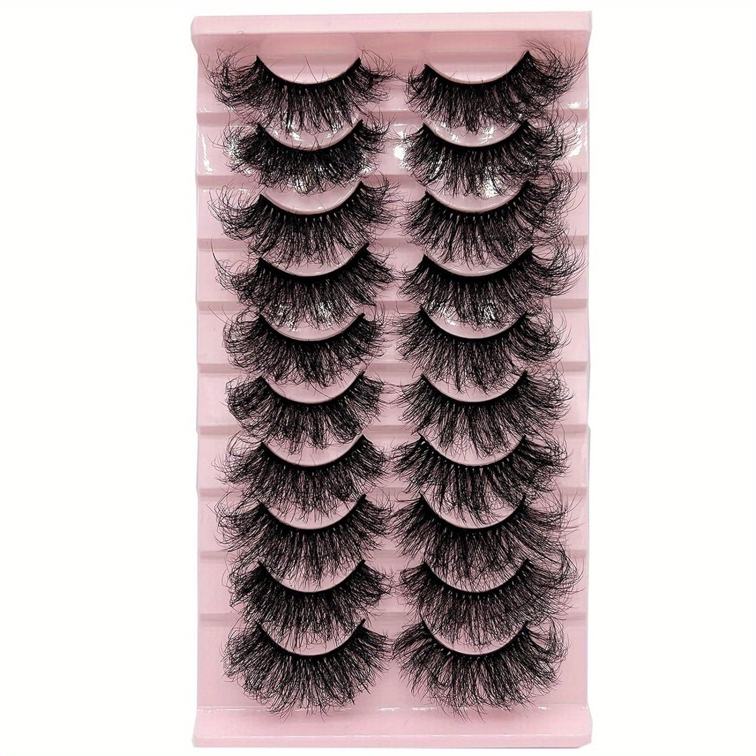 20mm Long Dramatic D Curl Faux Mink Lashes - Fluffy, Wispy, Cat Eye, 3D, Natural, Extra Thick, Cluster, Mixed Style False Eyelashes - Multiple Pairs, Reusable, Lightweight, Comfortable, Cruelty-Free, Easy to Apply